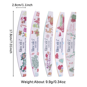 <span class=keywords><strong>Lime</strong></span> à ongles professionnelle 5 pièces/paquet, thème Noël, demi-lune, grain 100/180, double face, <span class=keywords><strong>lime</strong></span> émeri, outil de manucure pour cadeau de fêtes - Product Image 6