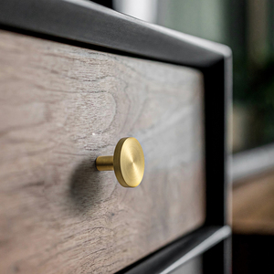 DOOROOM Bronze Round Brass <strong>Door</strong> Handle Cabinet <strong>Knob</strong> Button Furniture Handle Dresser Drawer Pulls - Product Image 5