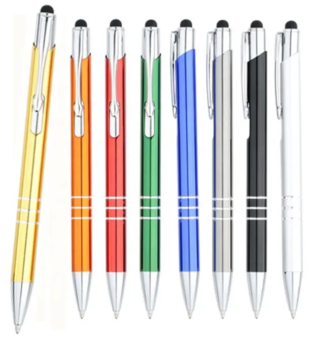 Alüminyum kalemler hediye düşük fiyat özel logo promosyon için dokunmatik stylus kalem android