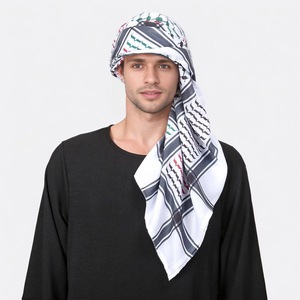 Pañuelo árabe Keffiyeh para hombre, turbante musulmán, sombrero saudí de Dubái, 140 cm x 140 cm - Product Image 6