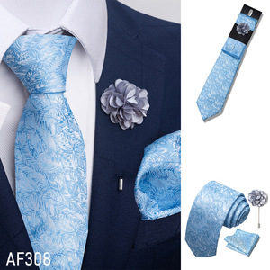 Corbatas y Pañuelos de Bolsillo de Lujo para Hombre al por Mayor, Set de Corbata de 8cm con Broche, Corbatas Casuales Italianas para Hombre - Product Image 3