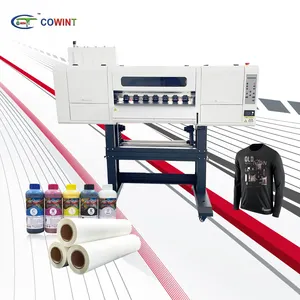 Cowint automatic all in one t shirts digital dual i3200 head 60cm dtf printer transfer pet film shaker printing machine