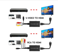 Convertidor de RCA y S-Video Compuesto PAL/NTSC a HDMI, Plug-and-Play, con Escala de Resolución a 1080P, para VCR, DVD, Consolas de Juegos N64, SNES, PS2
