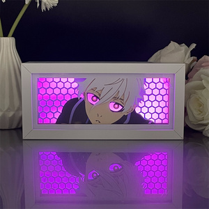 قفل أزرق تشيجيري مانغا قطع الورق أدى ضوء الليل مصباح مستطيلي على شكل صندوق إضاءة أنيمي خفيف المكونات في لتزيين الغرف مكتب استخدام - Product Image 5