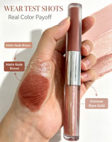 Gloss à lèvres caméléon double embout, rouge à lèvres liquide mat et maquillage pour les lèvres scintillant, marque privée, logo personnalisé, vente en gros