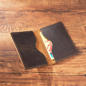 Customize Handmade Genuine Leather Cardholder Full Grain Crazy Horse Full Grain Leather Card Holder Coin <b>Purse</b> Change <b>Purse</b> - Product Image 3