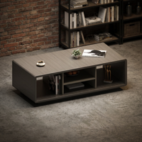 Table de réception de bureau rectangulaire large sur mesure, design industriel, avec rangement multi-compartiments, en bois, pour cadre dirigeant