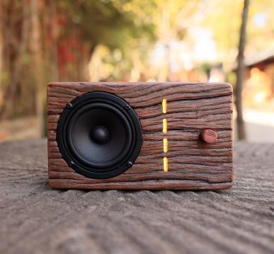 Bluetooth Wooden Rectangular Light Strip Speaker with Carved Relief Design for Home Decoration