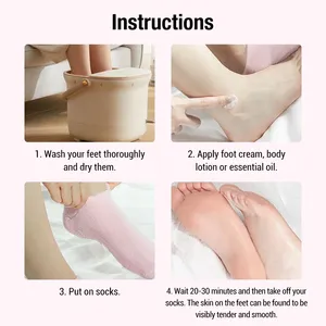 Chaussettes en gel SPA réutilisables en gros, hydratantes, blanchissantes, exfoliantes, pour des mains et des pieds lisses, soin pour adultes - Product Image 2