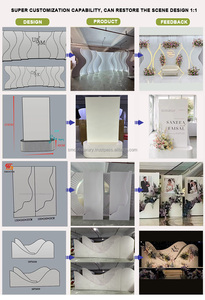 โคมระย้าอะคริลิคสีพิเศษที่แขวนอยู่ในพื้นหลังโค้งสำหรับงานแต่งงาน - Product Image 5