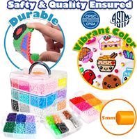Kit de perles thermocollantes en métal FUNZBO 12000 5 mm - Perles fantaisie à personnaliser pour les arts et l'artisanat, pour enfants de 5 à 12 ans, cadeau d'anniversaire, en plastique