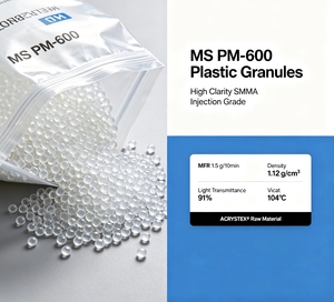 เม็ดพลาสติกเรซิน PM‑600 SMMA MS คุณภาพสูง เกรดออปติคอล ความใสสูง สำหรับฉีดขึ้นรูปภาชนะบรรจุอาหาร - Product Image 1