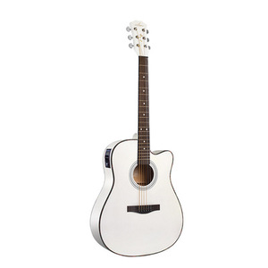 Guitare électrique 41 pouces, angle coupé, guitare blanche mate pour la pratique, guitare en bois - Product Image 2
