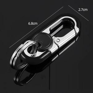 Dubbele ring sleutelhanger zakelijke sleutelhouder herenmode sleutelhanger cadeau metalen sleutelgesp auto styling auto accessoires - Product Image 5