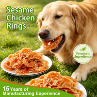 Approvisionnement direct usine : Anneaux de poulet au sésame riches en protéines, sans additifs, pour chiens – Friandise à mâcher longue durée, élimine le tartre, pour l'entraînement canin