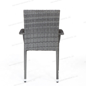 Leisure Modern Rattan Steel PE <b>Stackable</b> Dining <b>Chair</b> Wholesale <b>Outdoor</b> Furniture Living Room Hotel Park Courtyard - Product Image 4