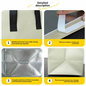Custom Thermal Insulated <b>Cooler</b> Bags Wholesale Reusable Takeaway Delivery Bag for Coffee Food & Small Business Packaging - Product Image 3