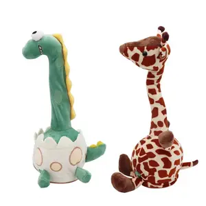 Wholesale Repeat Electronic Talking Dancing Giraffe Dinosaur Plush Toys Stuffed Animals for Gift Kid