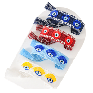 Bracelet à breloques de bohème américain européen fait à la main diamant taille Asscher créatif oeil du diable gland brodé forme papillon - Product Image 1