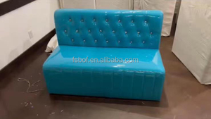 Mobilier restaurant canapé stand long banc salle à manger ensemble hôtel café canapés club bar bancs personnaliser couleur bleue bottes - Product Image 2