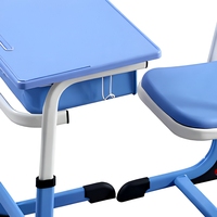 Ensemble bureau et chaise pour étudiant, table d'étude individuelle pour salle de classe primaire et collège