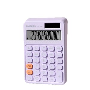 Calculadora solar Botón cuadrado Macaroon Computadora portátil Calculadora de examen de pantalla grande de 12 bits - Product Image 1