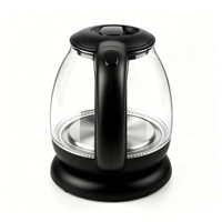 Bouilloire électrique en verre 1,0 L, nouvelle, personnalisée, certifiée CE GS RoHS LFGB CB ETL, pour hôtel, avec ou sans cordon, pour service à thé