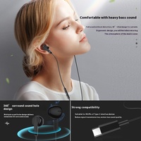 Écouteurs intra-auriculaires filaires Haohuaxin Type-C avec annulation active du bruit (ANC), étanches IPX-4, commandes intégrées pour le streaming en direct