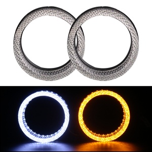 SANVI New Fashion 3 Inch Shrouds Mask with LED Angel Eye for 3 Inch Projector Lens Car Light Shrouds with Led Angel Eyes - Product Image 1