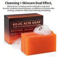 Label pribadi grosir sabun putih dasar Kojic Hotel kunyit Sabun pemutih mencerahkan kunyit sabun asam Kojic