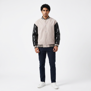 Custom <b>Long</b> Sleeve Fashionable <b>Men</b> Varsity <b>Jackets</b> Low Price Custom Breathable Baseball <b>Jacket</b> Embroidery Patches For Sale - Product Image 1