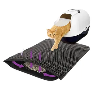 Cat Rubbing Feet Cat Litter Pad Removable And Washable Cat Double-layer Honeycomb Mat Out Of The Toilet Sand-proof Mat