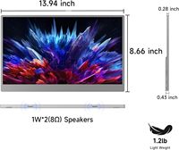 Moniteur portable 15,6 pouces 1920x1080 IPS HDR 60Hz Type-C avec double haut-parleur, étui en cuir PU pour ordinateur portable, Switch, PS5, moniteur de jeu