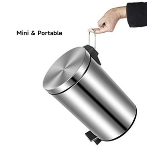 Poubelle de cuisine en métal, poubelle à pédale en acier inoxydable, poubelle à déchets pour la maison - Product Image 2