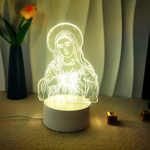 Factory Wholesale Christian Jesus Virgin Mary Statue Night <b>Light</b> Decor Favor Gifts Toys Led Night Lamp 3D Acrylic <b>Light</b> Lamp - Product Image 5