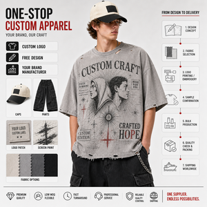 Camiseta Corta Personalizada de Algodón Pesado de 300GSM con Lavado Ácido, Estilo Oversize y Gráfico de Pedrería para Hombre - Product Image 1