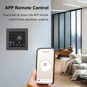 Diseño moderno Tuya Smart Life App Controlado WIFI Central <span class=keywords><strong>Fan</strong></span> Coil Termostato Calefacción Refrigeración Aire Piso Sistemas de calefacción Piezas - Product Image 4