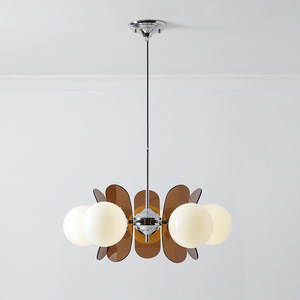 Lampe suspendue de salon <span class=keywords><strong>pour</strong></span> maison moderne avec lustres <span class=keywords><strong>globe</strong></span> en métal marron Lampes suspendues en <span class=keywords><strong>verre</strong></span> blanc LED disponibles en tailles moyennes - Product Image 4