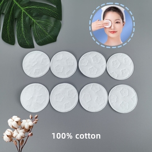 <span class=keywords><strong>Disques</strong></span> <span class=keywords><strong>démaquillants</strong></span> jetables 100 % coton de 5,8 cm avec gaufrage perforé, certifiés OEKO-TEX, OEM/ODM, pour salons - Product Image 1