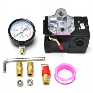 ตัวควบคุมแรงดันคอมเพรสเซอร์ G1/2 SPDT 100Psi พร้อมเกจวัดและอุปกรณ์สำหรับใช้กับปั๊มลม - Product Image 5