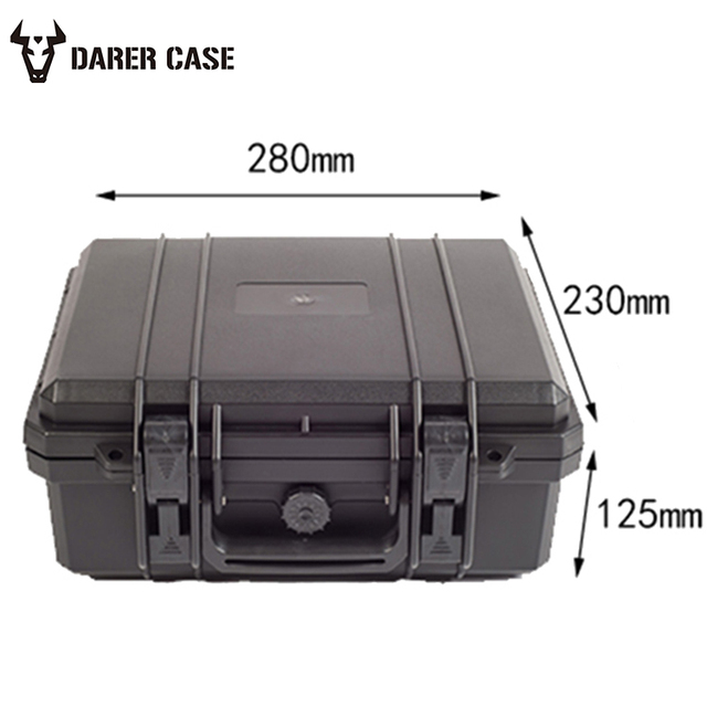 Waterproof Hard Case with Foam for Camera Video Equipment Carrying Case Black ABS Plastic sealed Safety Portable Tool Box,DJ9001