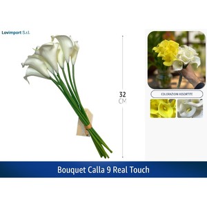 Bouquet de Calla Artificiel au Toucher Réel 9 Pièces de Calla de Qualité Supérieure - Product Image 1