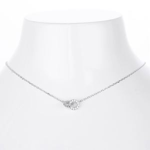 Collier en argent sterling S925 Signature avec cercles entrelacés, pendentif minimaliste à double cercle, bijoux fins pour femmes OEM ODM - Product Image 5