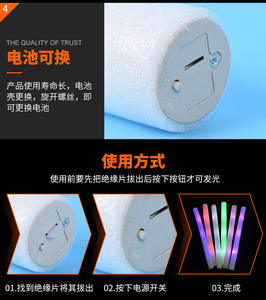<b>Glow</b> <b>Sticks</b> for <b>Wedding</b> Birthday Colorful 3 Flashing LED Light Foam <b>Stick</b> LED Party Supplies with 3 Batteries No Logo - Product Image 6