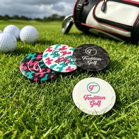 Marqueur de balle de golf artisanal martelé, écologique, en alliage de zinc texturé rétro, idéal pour les cadeaux d'entreprise et de tournoi