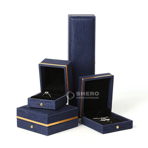 Custom Pu Leather <b>Jewelry</b> Box High Quality Gold Frame <b>Jewelry</b> Gift Box <b>Packaging</b> Luxury Leather Jewellery Box with logo - Product Image 6