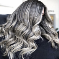 Perruque Lace Front Grise avec Mèches Poivre et Sel pour Femmes, Cheveux Humains Remy Européens, HD Transparent, Nœuds Blanchis, Sans Colle, Longue
