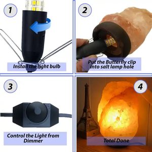 Raccord de remplacement de lampe à sel à prise britannique avec gradateur pour ampoule de four à incandescence E26 de 15 watts câble de cordon d'alimentation noir - Product Image 3