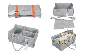 Grand panier organisateur pour couches avec poignée, neutre, garçon, fille, panier en feutre pour bébé, pour la crèche, la <span class=keywords><strong>table</strong></span> à <span class=keywords><strong>langer</strong></span> - Product Image 6