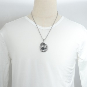 yunnique Viking Dragon Rune Stainless Steel Pendant <b>Necklace</b> For Men Animal Zodiac Design Gift Jewelry 60cm Chain - Product Image 3